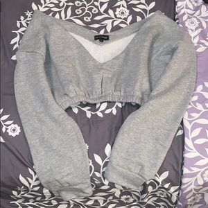 Grey Cropped Sweatshirt